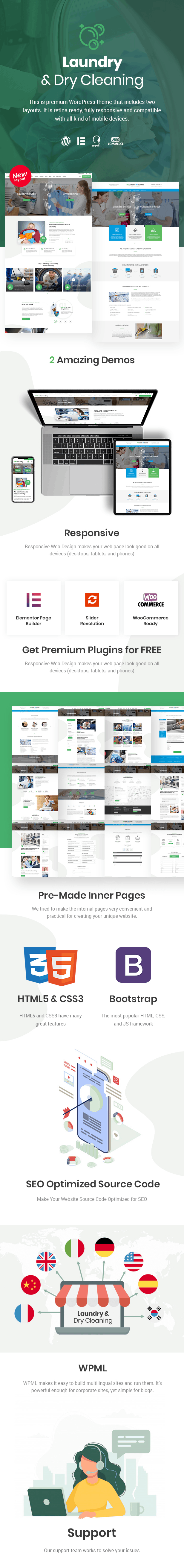 Laundry, Dry Cleaning Services WordPress Theme - 2